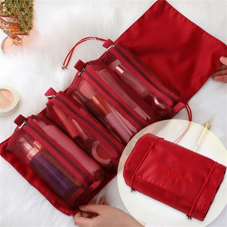 New Four in One Gauze Cosmetic Bag Folding Portable Wash Bag