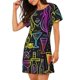 thumbnail image 2 of Fotbe Neon Bar Drinks Bata de Dormir para Mujer con Estampado, Camisón de Algodón de Manga Corta, Ropa de Dormir Casual, 2 of 6