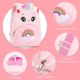 thumbnail image 2 of Mochila para niños de peluche de unicornio, lindo bolso de mano con mochila escolar, regalo para niña pequeña, rosa JAMW Sencillez, 2 of 5