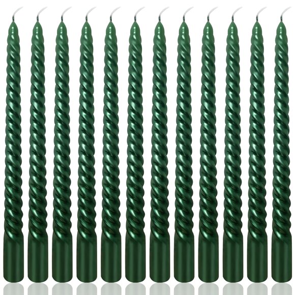 Vela Peytanger de 25 cm Verde Espiral Cono - Paquete de 12