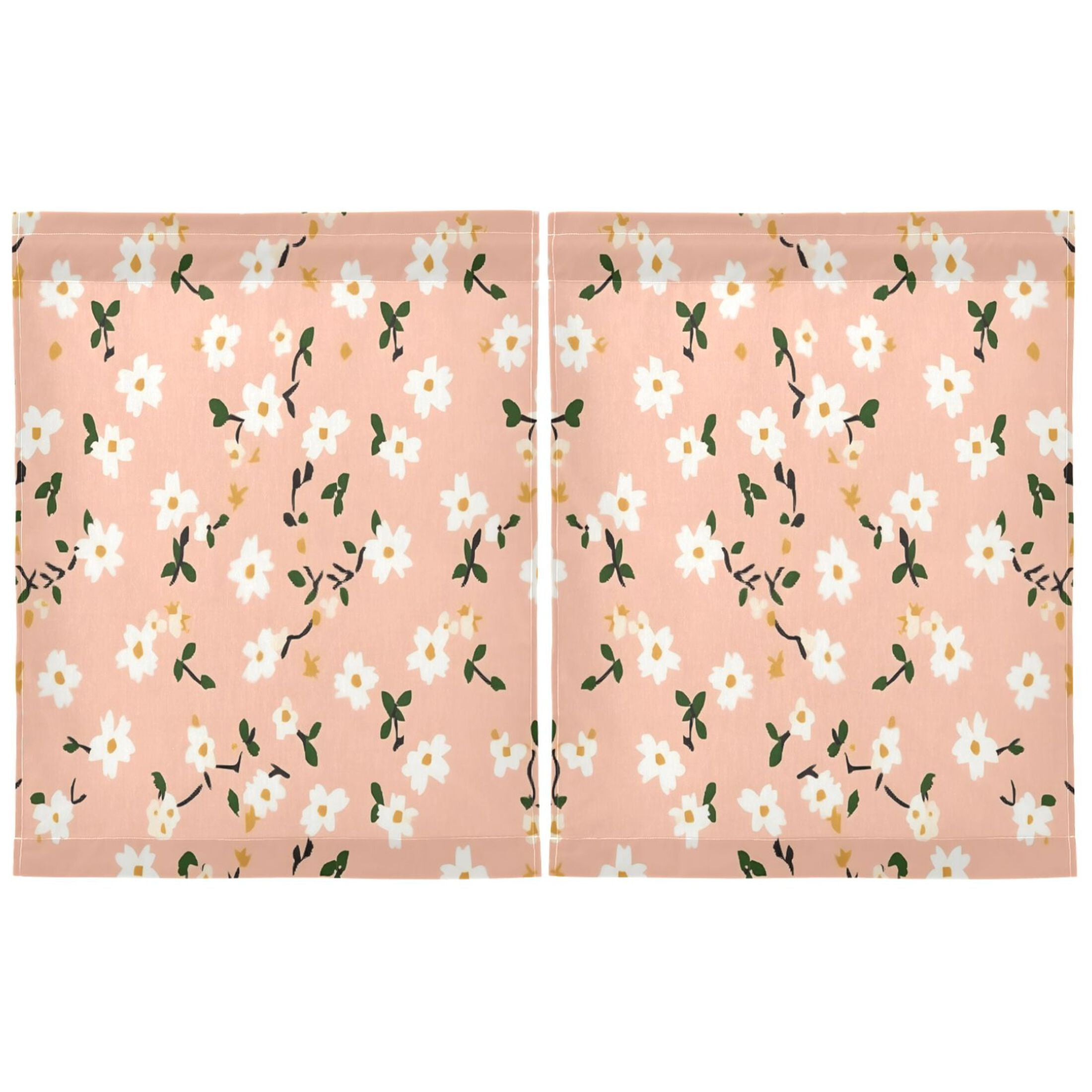 Linen Kitchen Curtains Dainty Pink Floral Tier Curtains Tier Kitchen Living Room Bedroom Balcony 2 Panels 27x36 Inch