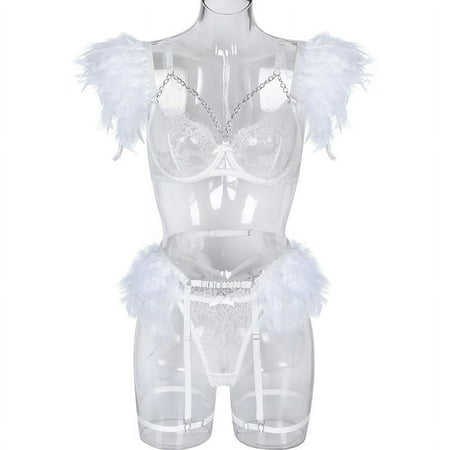 Feather Match Sets Split Bra Set Detachable Sexy Lace Sexy Lingerie
