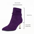 thumbnail image 2 of SACFOF Sexy Slouch Ankle Boots for Women with Fashion Mid Stiletto Heels Pointed Toe Bootie, 2 of 6