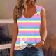 thumbnail image 1 of Puntoco Camiseta sin mangas con cuello cuadrado y estampado para mujer Camiseta holgada sin mangas, 1 of 4