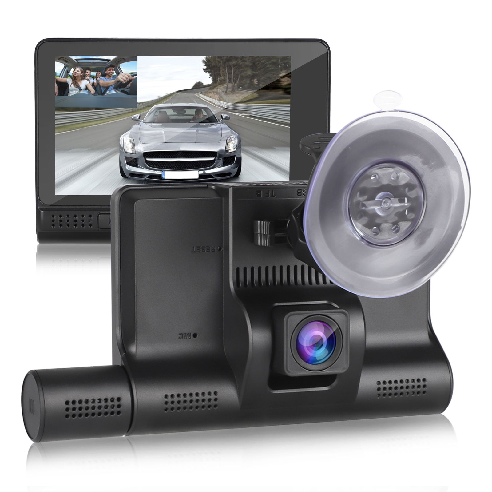EEEkit 4.0" Dash Cam 1080P Backup Camera with Front Inside Rear View
