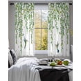 thumbnail image 3 of Spring Botanical Sheer Curtains 45 Inch Length 2 Panels Set for Living Room/Bedroom, Watercolor Leaves Flowers Birds Country Kitchen Curtains Grommet Semi-Sheer Curtains Window Treatments 42"x45"x2, 3 of 7
