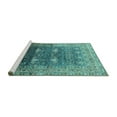 thumbnail image 2 of Ahgly Company Machine Washable Indoor Rectangle Oriental Turquoise Blue Industrial Area Rugs, 7' x 10', 2 of 4