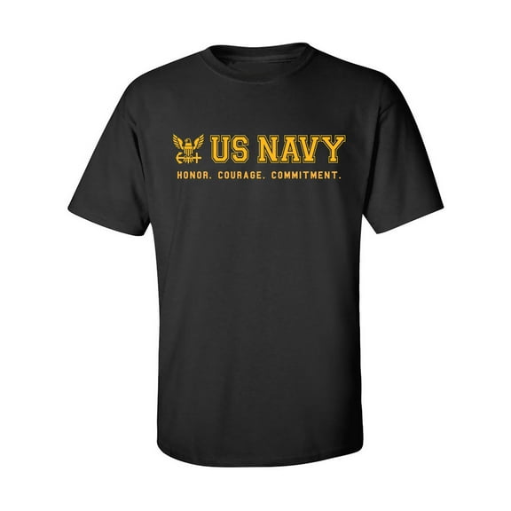 US Navy Honor Courage Commitment Adult Short Sleeve T-shirt