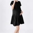 thumbnail image 3 of Xuniizn Robes de Maternité pour Femmes à Manches Courtes Robe d'Été Décontractée Ample à Col Rond Robe de Baby Shower, M-2TG, 3 of 5