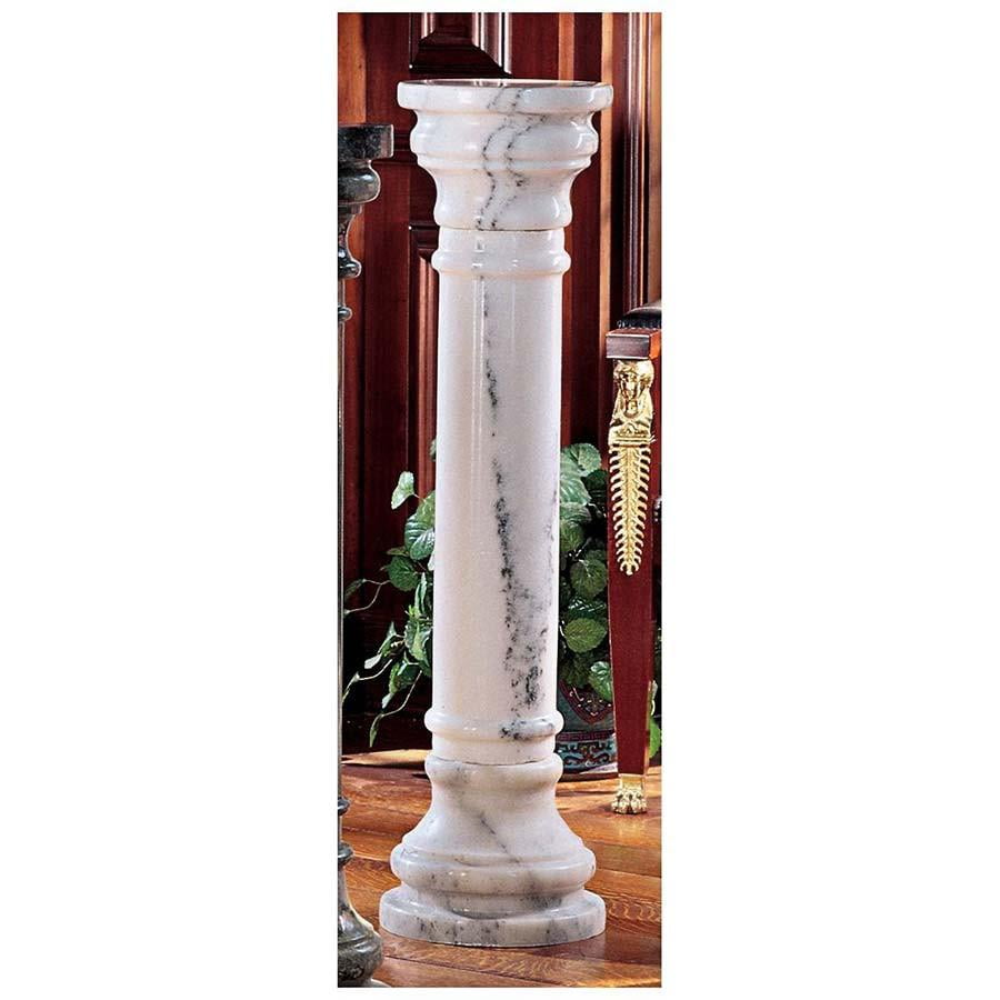 Large White Solid Marble Column Pedestal Stand by Xoticbrands