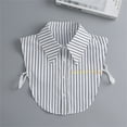thumbnail image 6 of LoudSung Fake Collar Stripe False Dickey Collar Matched Cuffs Sets Detachable Half Shirt Blouse Elegant for Women Girls, 6 of 7