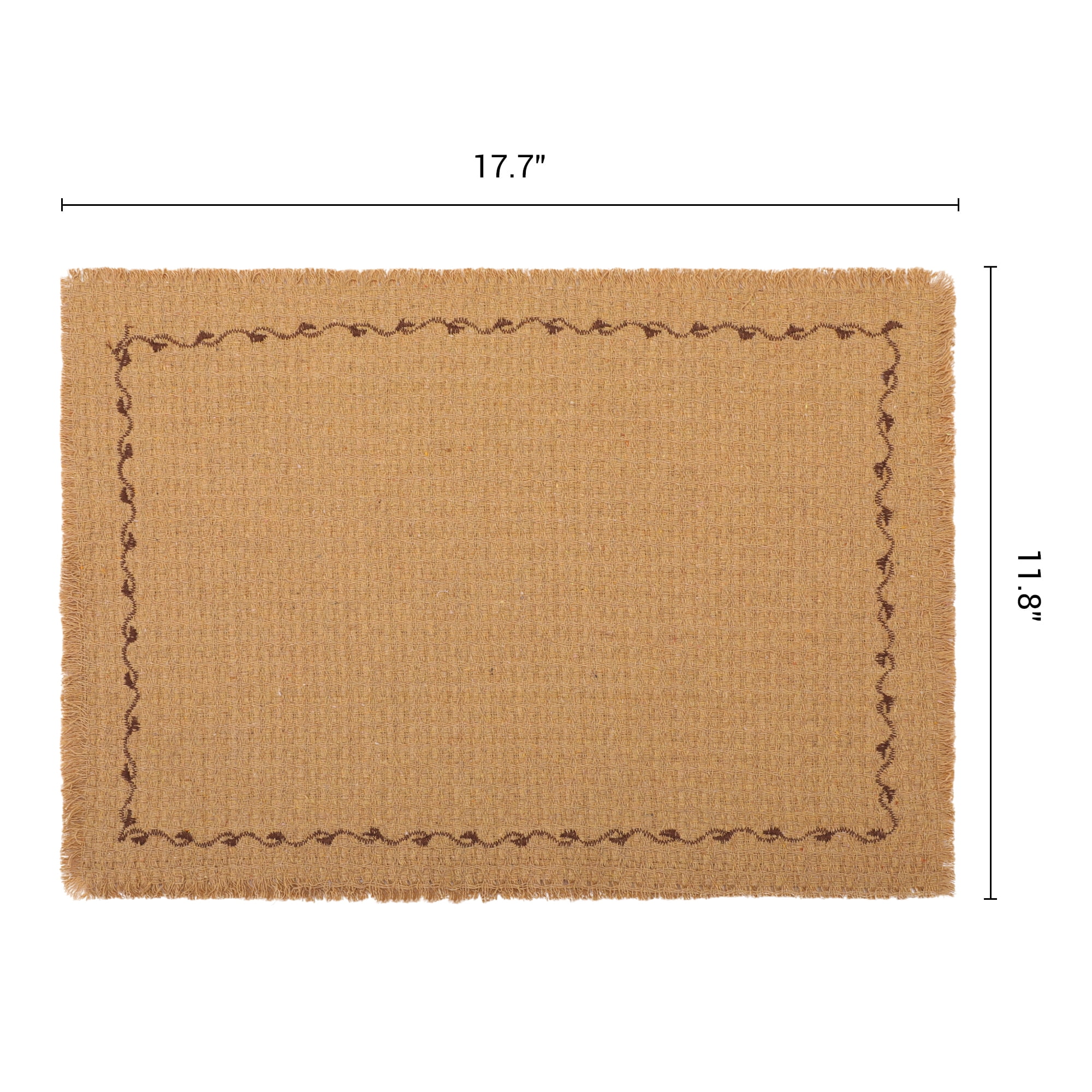 Unique Bargains 4pcs Washable Kitchen Table Mat Brown 15.7"x11.8"