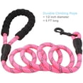 thumbnail image 6 of TiokMc 5FT Rope Dog Leash for Medium & Large Dogs up to 150lbs, Padded Handle, Reflective Threads, Durable Braided Nylon, Strong Metal Clasp (Blue/Pink), 6 of 6