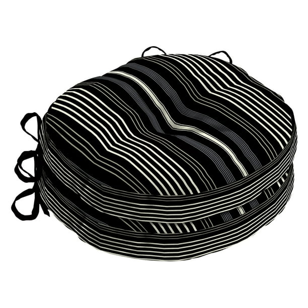 Madison Round Bistro Outdoor Square Pattern Seat Cushion Set of 2