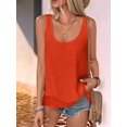 thumbnail image 4 of Women'S Flowy Layered Tank Top Scoop Neck Sleeveless Blouses Shirts Casual Vacation Tops Orange & Red M, 4 of 9