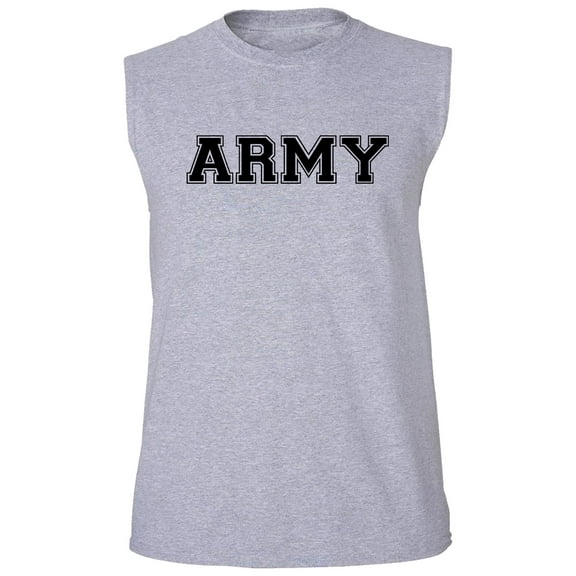 Athletic ARMY Sleeveless T-Shirt in gray