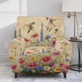 thumbnail image 2 of HELLHERO Anti Pet Hair 4 Pack Recliner Chair Slipcover for Kids, Polyester Spandex with Side Pocket Recliner Cover for Living Room, Lavender Floral Pattern, 2 of 8