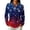 Blue#10819BB, variant on Garbnen Christmas Polo Shirts for Women Snowflake Graphic Women's Golf Shirts Xmas Holiday Button Down Long Sleeve Fall Winter Relaxed Fit Shirts for Women