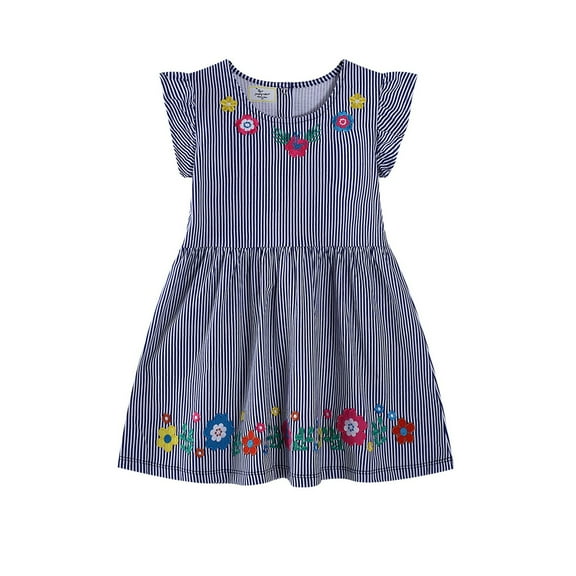 Toddler Girl Ruffle Dress Girls Floral Dress Easter Dresses Sundress Princess Dress Trendy Spring Summmer Outfit Fashion Cothes #Blue 2T