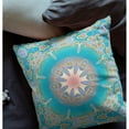 thumbnail image 3 of 26" X 26" Blue And Green Broadcloth Floral Throw Pillow, 3 of 5