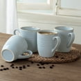 thumbnail image 5 of Famiware Jupiter 4-Piece Stoneware Coffee Mug Sets, Dishwasher Safe and Microwave Safe, Light Blue, 5 of 5