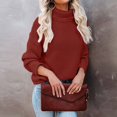 thumbnail image 5 of Women's Turtleneck Long Sleeve Loose Fit Sweater, 5 of 7