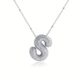 thumbnail image 1 of Precios Bajos Siempre, Collar con letras incrustadas con circonitas, collar de cobre hueco, collar con colgante de diamantes del alfabeto Akmoler, 1 of 9