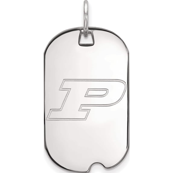 14K White Gold 14Kw Logoart Purdue Small Dog Tag (36 X 18) Made In United States 4w022pu