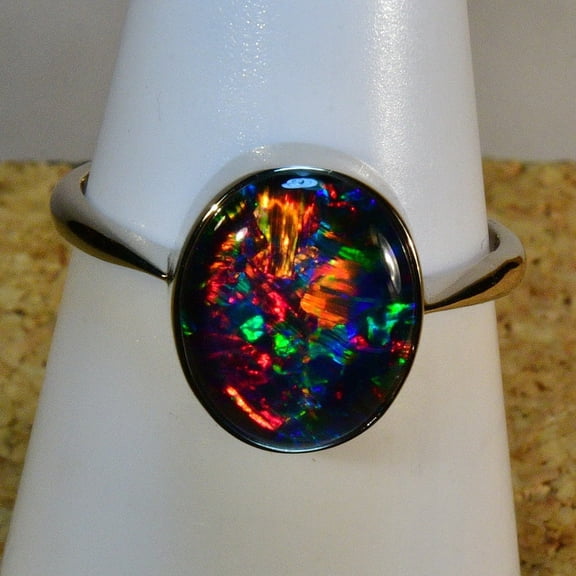 Genuine Australian Opal set into Solid 925 Sterling Silver Ring