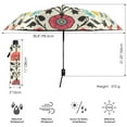 thumbnail image 3 of FORMRS Travel Umbrella Folding Auto Open Close Windproof Rain UV Protection, Beige Red Floral, 3 of 8