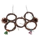 thumbnail image 3 of Columpios colgantes para pájaros, juguete de madera, columpio para loros, anillo circular, red de escalada con campanas, 5 anillos, 3 of 5