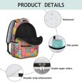 thumbnail image 4 of Pioneer Flower Floral Print Pattern Backpack for School, Cute School Bag with Adjustable Shoulder Straps and Padded Back, 15.3"x11"x7.1", 4 of 5