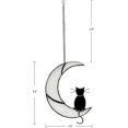 thumbnail image 3 of Black Cat Decor On White Moon Stained Glass Window, Hanging Suncatcher Window Panels Hangings Sun Catcher Black Cat Ornament Decoration, 3 of 4