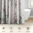thumbnail image 4 of 4 Pcs Shower Curtain Set with 12 Hooks, Pine Tree Rock Mountain, Bathroom Decor Chinese Happy Red Black Asian Bathing with Non-Slip Rugs Toilet Lid Cover Bath Mat 72"x72", 4 of 5