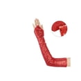 thumbnail image 3 of Women's Long Hook Finger Sequins Fingerless Arm Sleeves Shiny Bling Cosplay Gloves for Female Costume Vintage Opera Dance Party Red, 3 of 7
