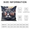 thumbnail image 5 of Shangniulu Funny Cool Cat Decorative Throw Pillow Cover Square Cushion Cases Printed Pillowcase for Couch Sofa Living Room, 5 of 5
