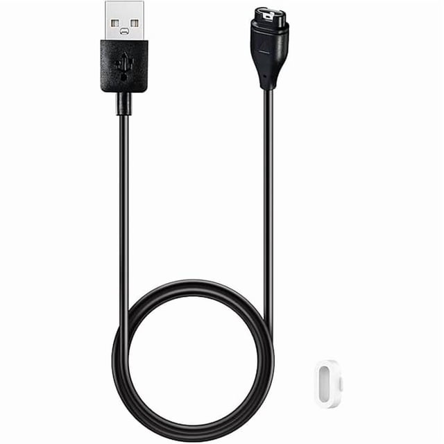 Chenchen Charger for Garmin Forerunner 570/45/45s, Replacement Charging Cable Cord Plus a White Silicone Charger Port Protector Anti Dust Plug for Garmin Forerunner 570 45 45s Smart Watch