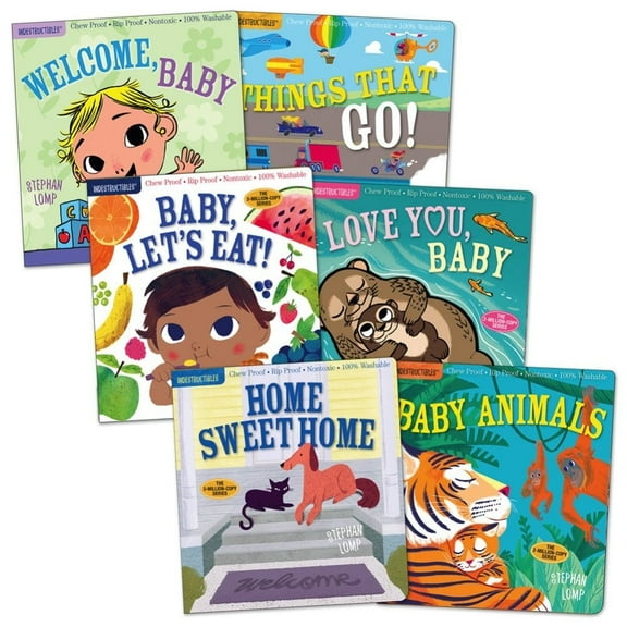 Indestructibles Basic Word Books: Welcome, Baby; Baby, Let's Eat; Home Sweet Home; Things That Go; Love You, Baby; Baby Animals