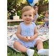 thumbnail image 6 of Cenuakty Baby 6M 12M 18MBoy Birthday Striped Romper Summer Fashionable Letters Embroidery Crew Neck Sleeveless Jumpsuit, 6 of 9