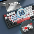thumbnail image 2 of REJODA-75 % Clavier Mécanique avec Bouton, Joint d'Étanchéité Filaire TKL Clavier de Jeu 75 % Échangeable à Chaud Programmable pour PC Portable Windows Gamer (82 Blanc), 2 of 4