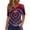 Multicolor-08, variant on HADST Women V-Neck T-Shirts Short Sleeve Plus Size Fourth of July Print Casual Blouses Summer Top S-3XL