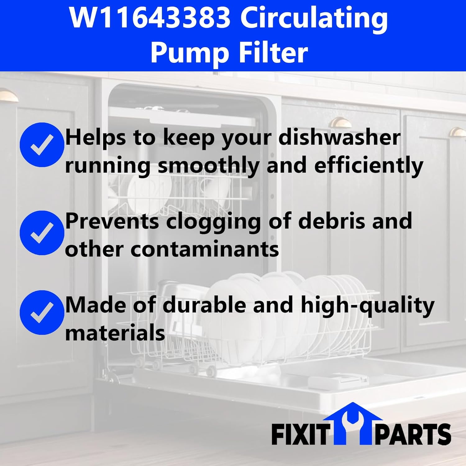US-Based Supplier – W11643383 Dishwasher Circulating Pump Filter replaces W11108699 works with ,