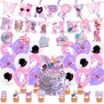 thumbnail image 1 of New Party Decoration Pull Flag Balloon Background Cloth Cake Insert Row Pink Music Singer Party, 1 of 1
