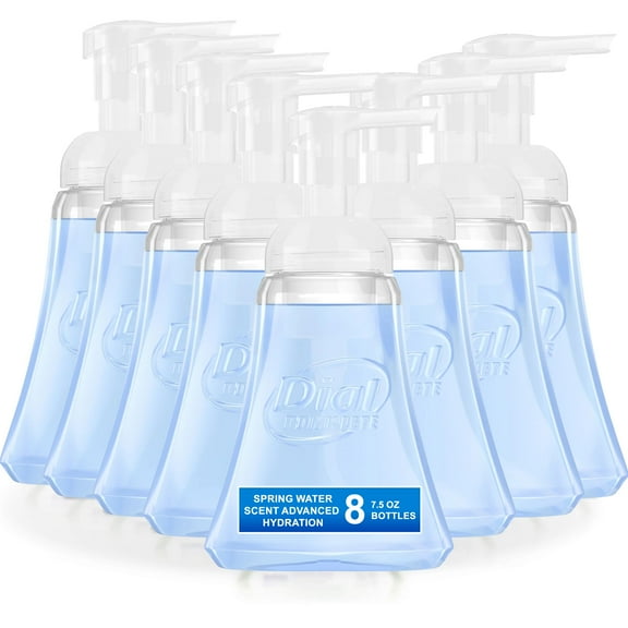Dial Complete Advanced Hydration Foaming Hand Wash, Spring Water, 7.5 Oz (Pack of 8)