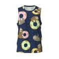 thumbnail image 2 of Easygdp Sloth with Donuts Men's Mesh Basketball Jersey Quick Drying Sleeveless Shirts Fitted Muscle Tank Tops Sport Round Neck T-Shirt - XX-Large, 2 of 9