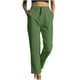 thumbnail image 1 of Pantalones Largos Hasta Los Tobillos de Algodón Y Lino Para Mujer, Pantalones Elásticos Informales Con Bolsillos, Pantalones Largos Odeerbi ODB-6, 1 of 8