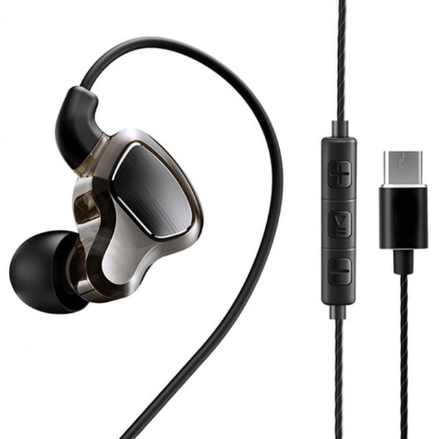 D6T-Auriculares intrauditivos tipo c dinámicos dobles-Negro frío Adepaton 2033200-1