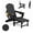 Adjustable Backrest-Black, variant on SOBREMESA Folding Adirondack Chair with Retractable Ottoman, HDPE All-Weather Fire Pit Chair, 2 Cup Holders for Deck, Patio, Garden, Backyard or Lawn (Gray)