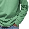 thumbnail image 4 of Oalirro Men's Button Down Crew Neck T-Shirt Casual Slim Fit Long Sleeve Shirt, 4 of 5