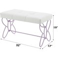 thumbnail image 2 of Banc Finition Cuir Synthétique Blanc et Léger Violet, 2 of 5
